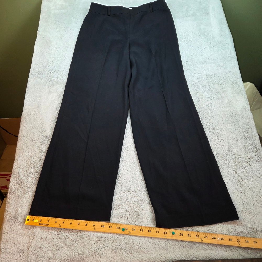 Vintage Talbots Wide Leg Dress Pants Womens Sz 10 Made in USA Side Zip Black